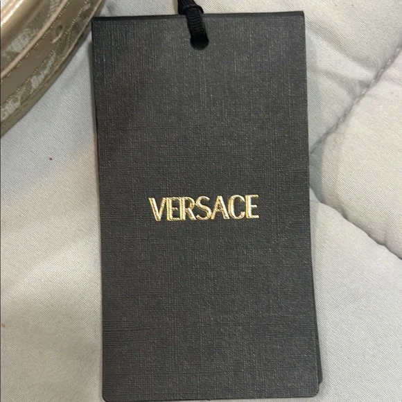 NWT Versace Taupe Belt with Gold Accents